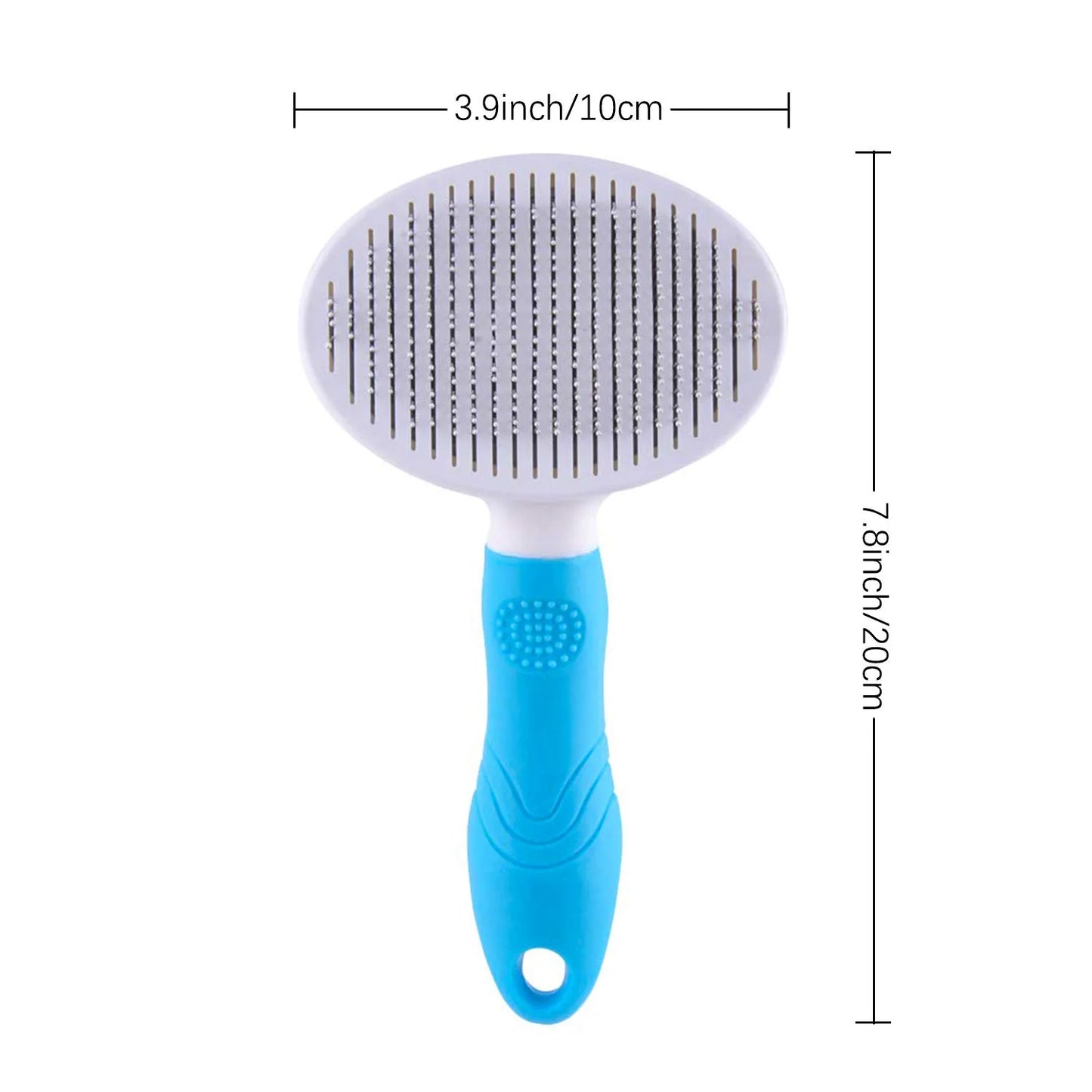 Professional Self-Cleaning Slicker Brush for Dogs and Cats - Effective Grooming Tool for Removing Loose Undercoat, Mats, and Tangled Hair with Integrated Flea Comb