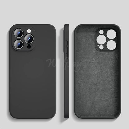 iPhone 16 Pro Max Liquid Silicone Case - Original Plain Rubber TPU Shockproof Protection Cover