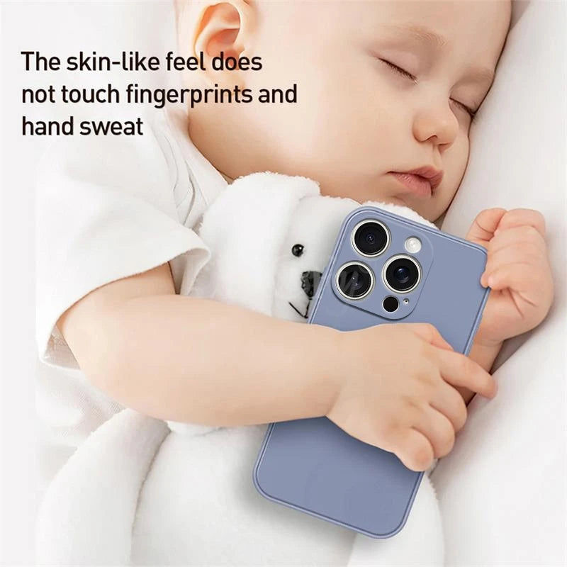 iPhone 16 Pro Max Liquid Silicone Case - Original Plain Rubber TPU Shockproof Protection Cover