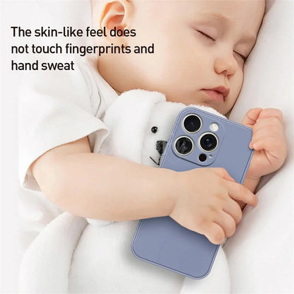 iPhone 16 Pro Max Liquid Silicone Case - Original Plain Rubber TPU Shockproof Protection Cover