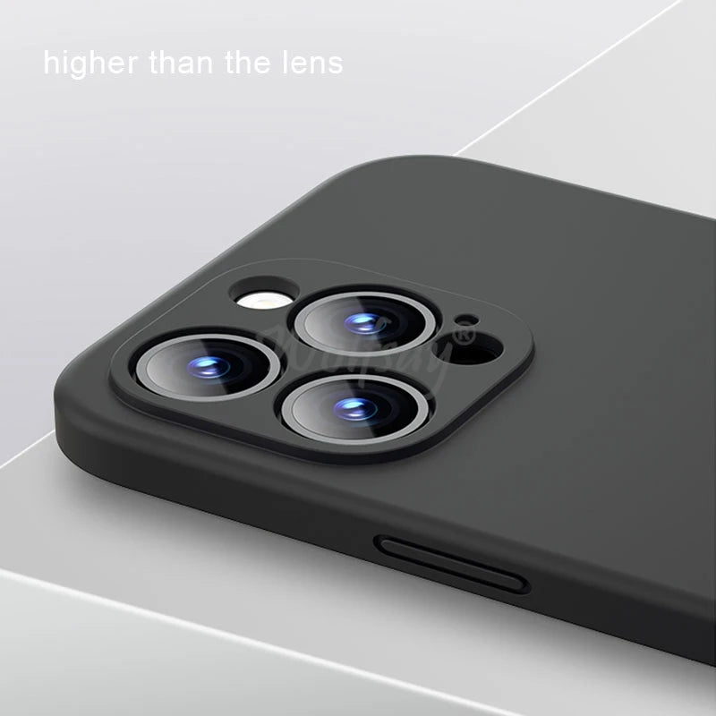iPhone 16 Pro Max Liquid Silicone Case - Original Plain Rubber TPU Shockproof Protection Cover
