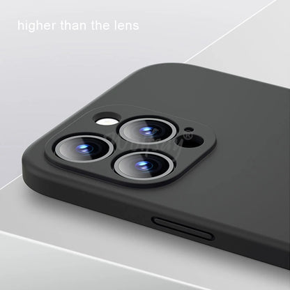 iPhone 16 Pro Max Liquid Silicone Case - Original Plain Rubber TPU Shockproof Protection Cover
