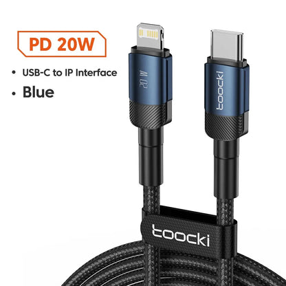 USB Type-C Fast Charging Cable for iPhone 15/14/13/12/11, Huawei P40/P30, Realme, Oppo, OnePlus, and Power Banks