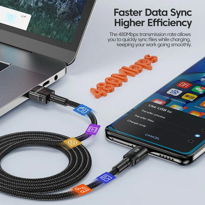 USB Type-C Fast Charging Cable for iPhone 15/14/13/12/11, Huawei P40/P30, Realme, Oppo, OnePlus, and Power Banks