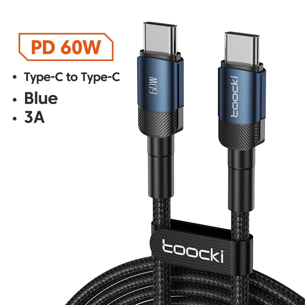 USB Type-C Fast Charging Cable for iPhone 15/14/13/12/11, Huawei P40/P30, Realme, Oppo, OnePlus, and Power Banks